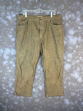 Alberto Men's 38” Casual Suede Pants - Coffee Brown